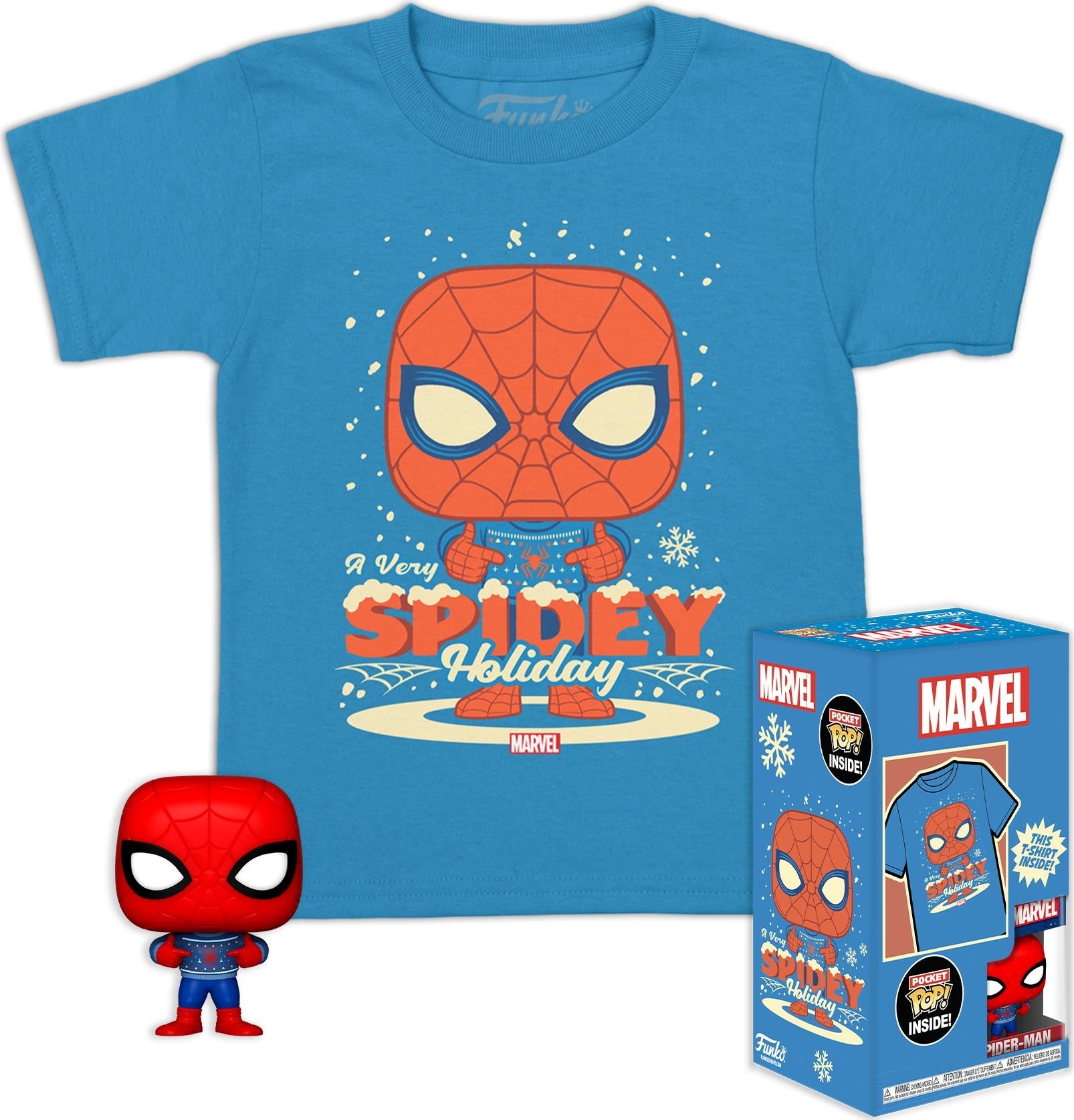 Spider-Man A Very Spidey Holiday Funko Pocket Pop! & Tee