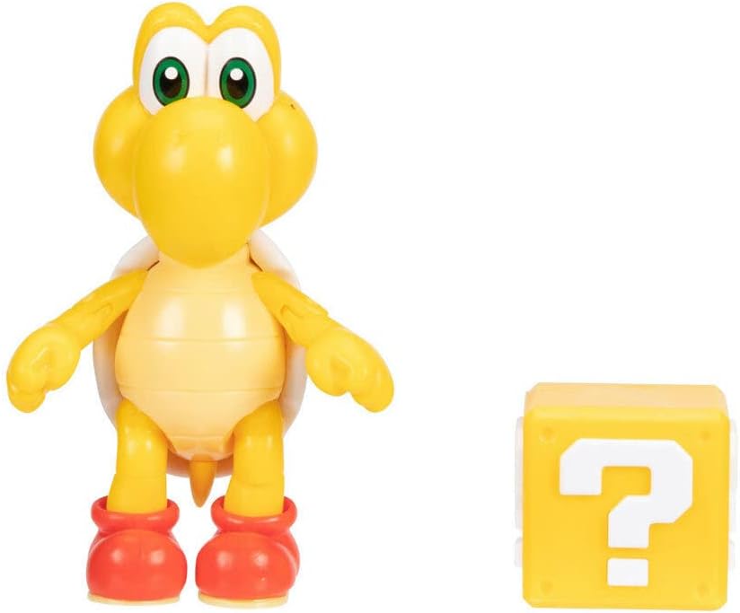 Super Mario: Red Koopa Troopa w/ Question Block 10cm Figure