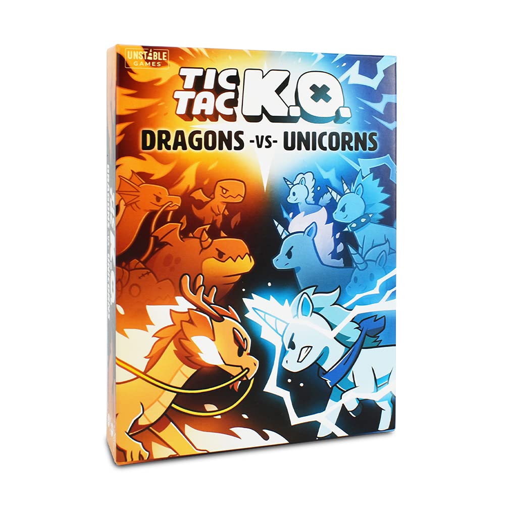 Tic Tac K.O. Dragons VS Unicorns Card Game