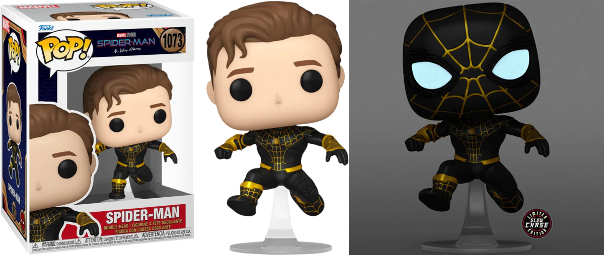 Spider-Man No Way Home: Spider-Man (Unmasked, Black & Gold Suit) w/ Chase Funko POP! Vinyl