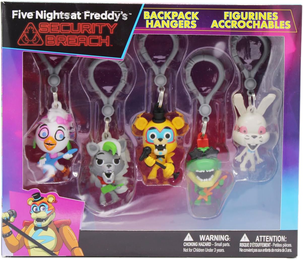 Five Nights at Freddy's Security Breach Backpack Hangers 5-Pack
