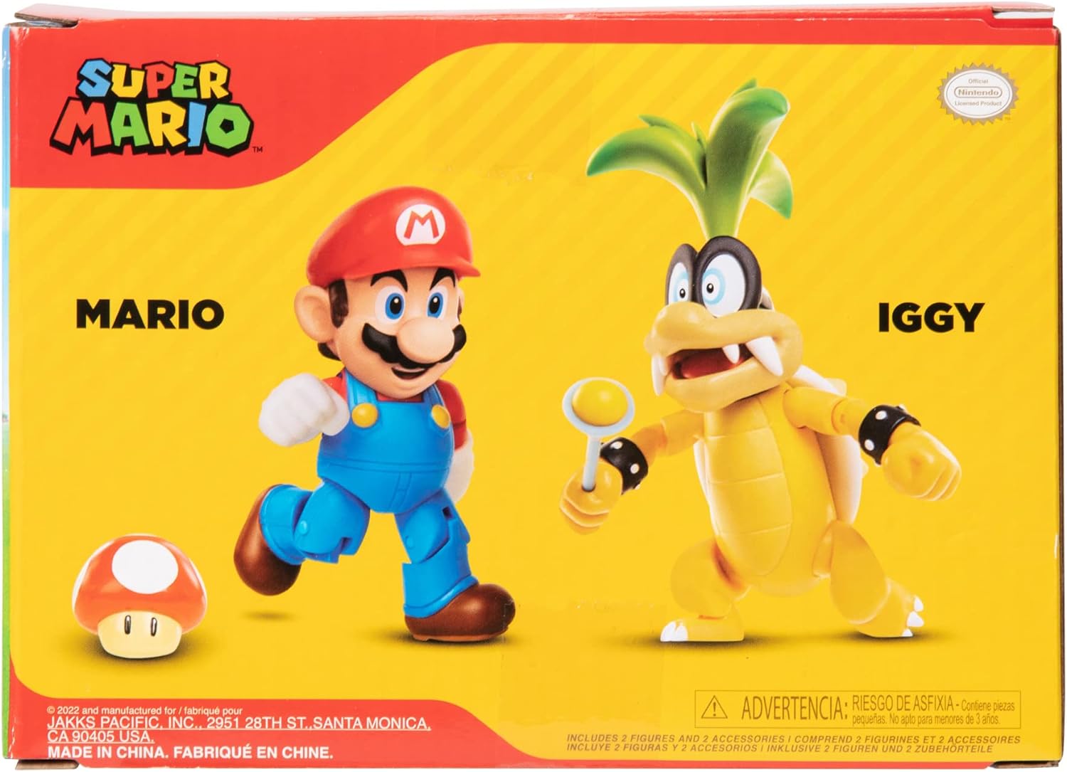 Super Mario: Mario VS Iggy Koopa 4" Action Figures