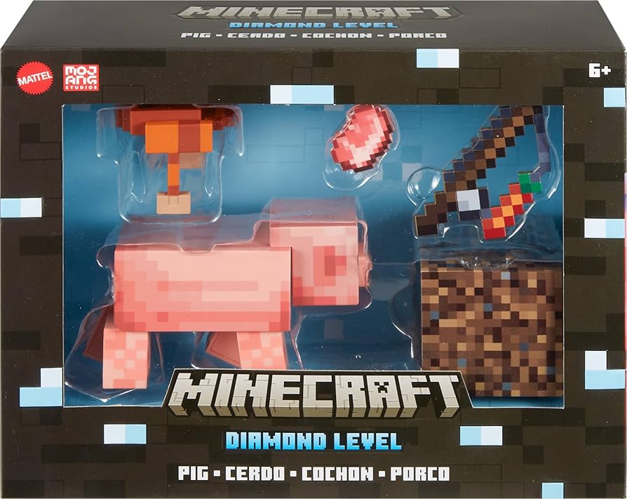 Minecraft Diamond Level Pig Action Figure