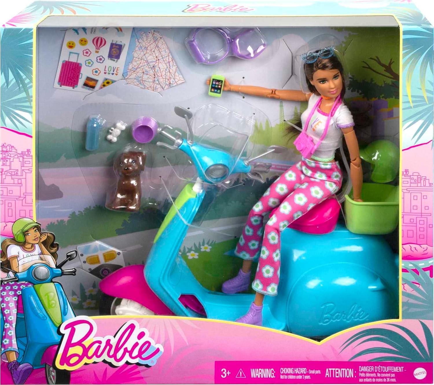 Barbie Fashionistas Doll & Scooter Travel Playset