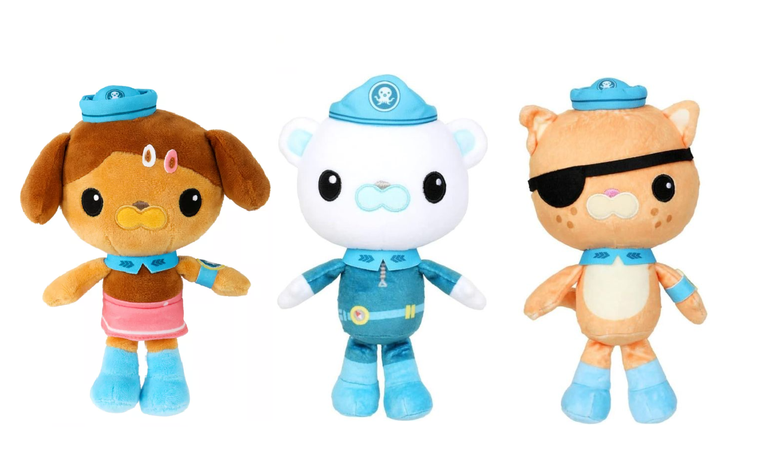 Octonauts Above & Beyond: Dashi, Kwazii & Captain Barnacles 20cm Plush Bundle