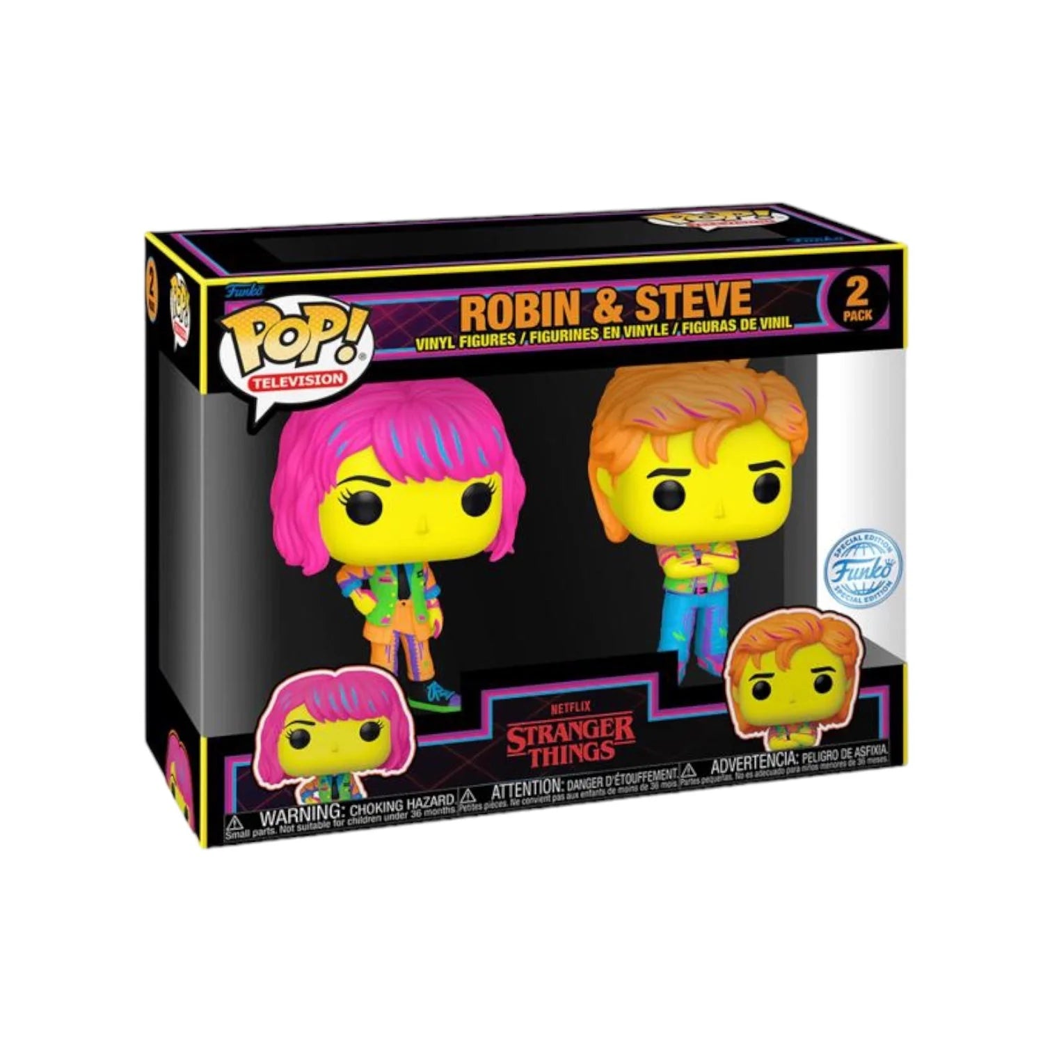 Stranger Things: Robin & Steve Black Light 2-Pack Funko POP! Vinyl