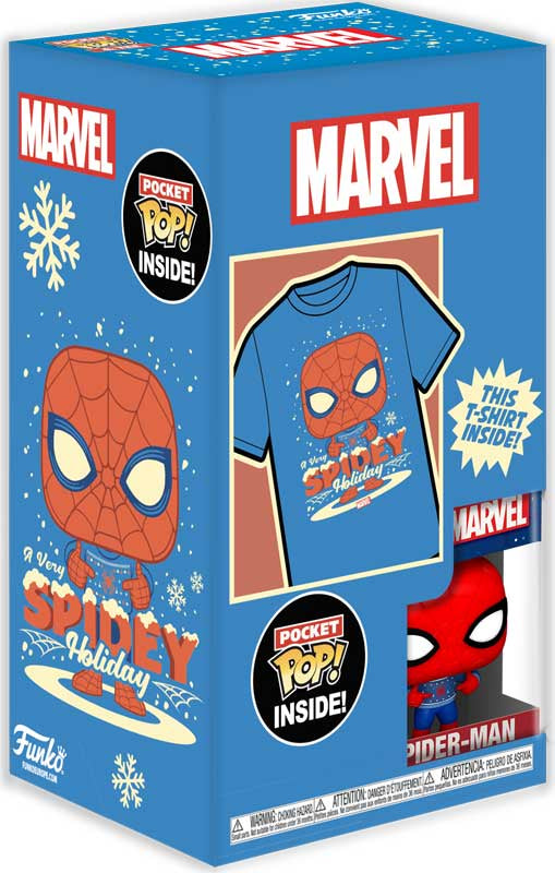 Spider-Man A Very Spidey Holiday Funko Pocket Pop! & Tee